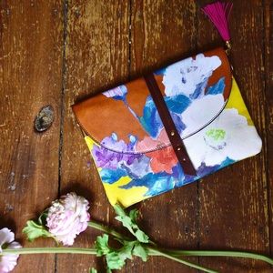 Clutch Bag - Floral Oil Painting